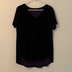 Deep purple velvet woman’s top. Size large